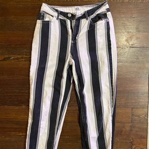 BDG black and white striped high waisted jeans (26)